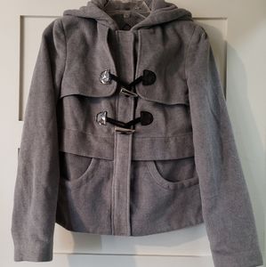 Guess Light Grey Pea Coat Size Medium